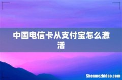 中国电信卡从支付宝怎么激活