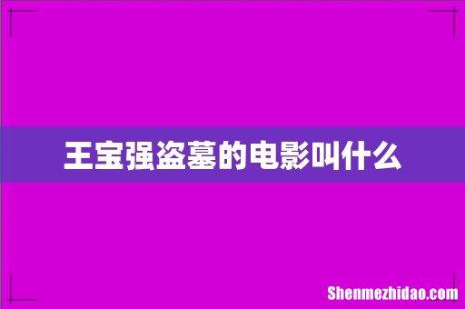 王宝强盗墓的电影叫什么