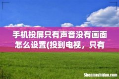 投到电视，只有手机有声音，电视没声音，怎么处理？ 手机投屏只有声音没有画面怎么设置