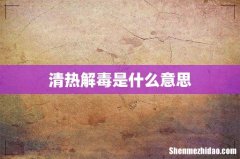 清热解毒是什么意思