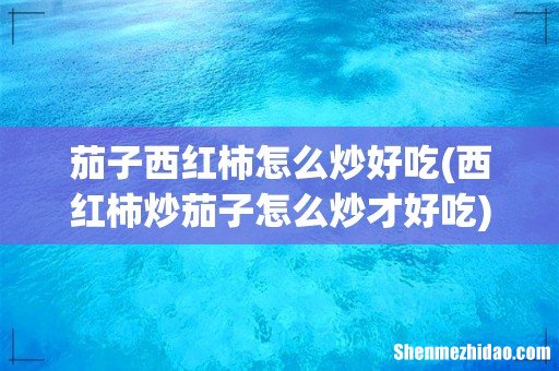 西红柿炒茄子怎么炒才好吃 茄子西红柿怎么炒好吃