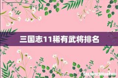 三国志11稀有武将排名