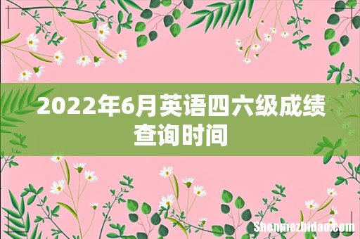 2022年6月英语四六级成绩查询时间