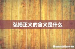 弘扬正义的含义是什么