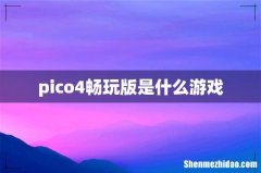 pico4畅玩版是什么游戏