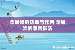 苹果汤的功效与作用 苹果汤的家常做法