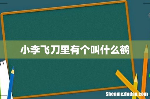 小李飞刀里有个叫什么鹤