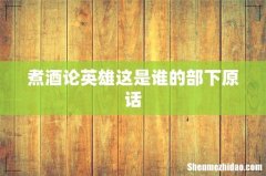 煮酒论英雄这是谁的部下原话