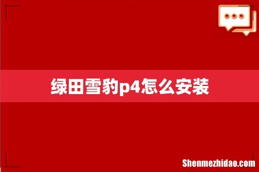 绿田雪豹p4怎么安装