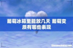 葡萄冰箱里能放几天 葡萄变质有哪些表现