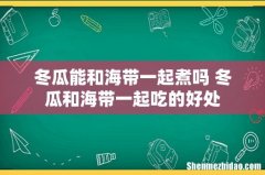 冬瓜能和海带一起煮吗 冬瓜和海带一起吃的好处