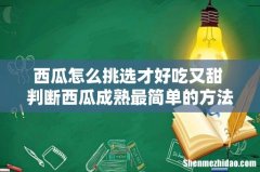 西瓜怎么挑选才好吃又甜 判断西瓜成熟最简单的方法