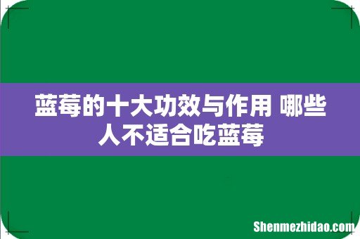 蓝莓的十大功效与作用 哪些人不适合吃蓝莓