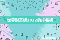 世界财富榜2022的排名榜