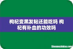 枸杞变黑发粘还能吃吗 枸杞有补血的功效吗