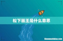 松下画王是什么意思