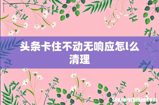 头条卡住不动无响应怎l么清理
