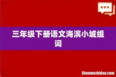 三年级下册语文海滨小城组词