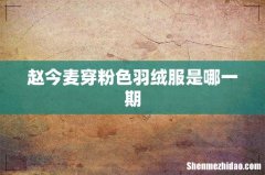 赵今麦穿粉色羽绒服是哪一期