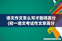 初一语文考试作文拿高分技巧？ 语文作文怎么写才能得高分