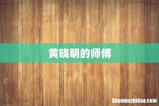 黄晓明的师傅