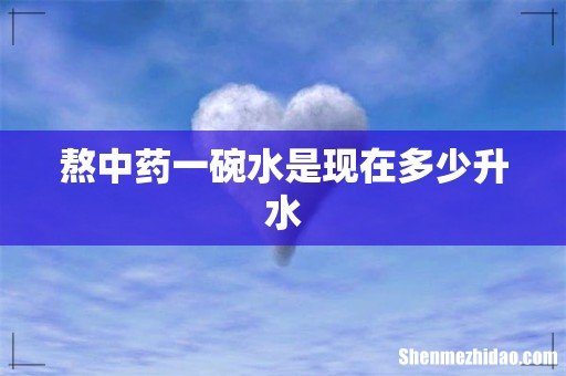 熬中药一碗水是现在多少升水
