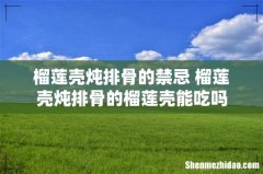 榴莲壳炖排骨的禁忌 榴莲壳炖排骨的榴莲壳能吃吗