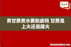 青甘蔗煮水要削皮吗 甘蔗是上火还是降火