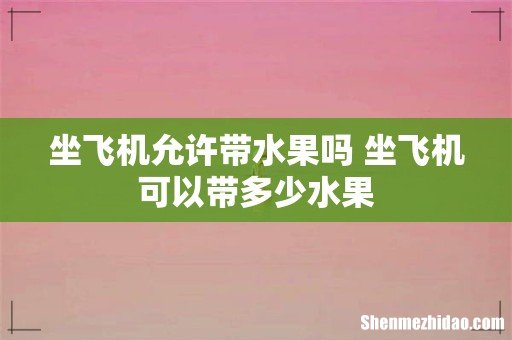 坐飞机允许带水果吗 坐飞机可以带多少水果