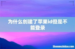 为什么创建了苹果id但是不能登录