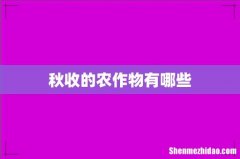 秋收的农作物有哪些