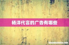 杨洋代言的广告有哪些