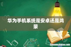 华为手机系统是安卓还是鸿蒙