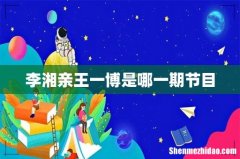 李湘亲王一博是哪一期节目