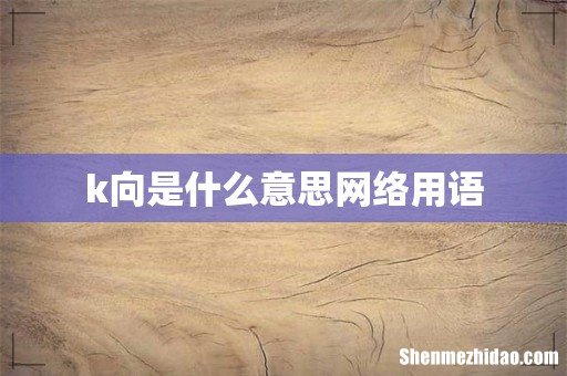 k向是什么意思网络用语