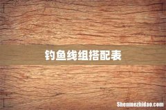 钓鱼线组搭配表