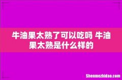 牛油果太熟了可以吃吗 牛油果太熟是什么样的