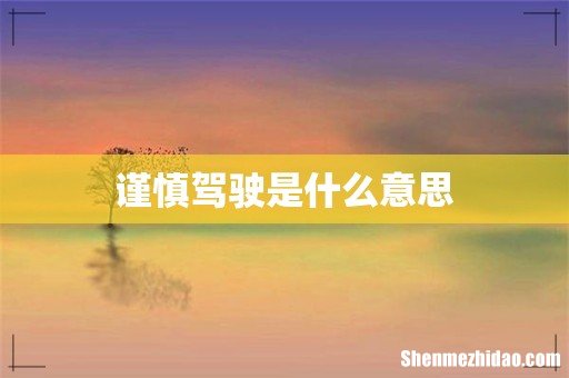 谨慎驾驶是什么意思