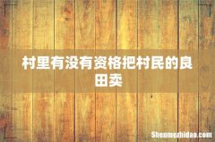 村里有没有资格把村民的良田卖