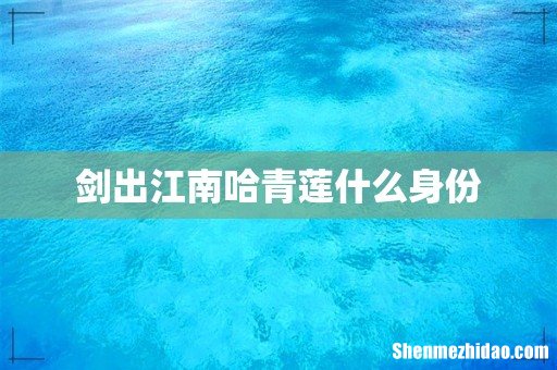 剑出江南哈青莲什么身份