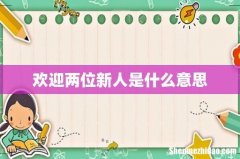 欢迎两位新人是什么意思