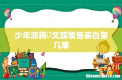 少年派蒋旻文跟裴音表白第几集