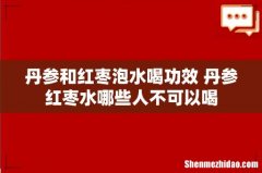 丹参和红枣泡水喝功效 丹参红枣水哪些人不可以喝