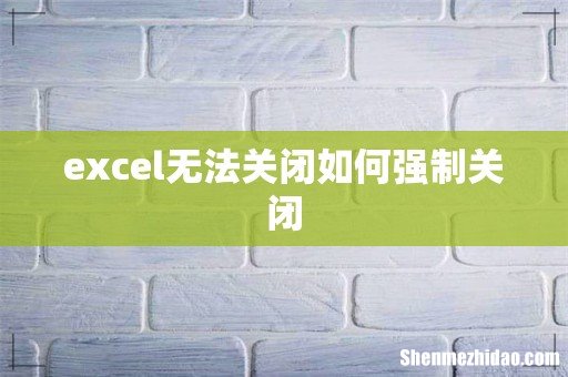 excel无法关闭如何强制关闭