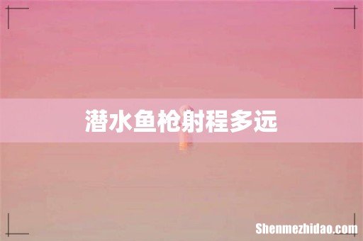 潜水鱼枪射程多远