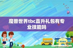 魔兽世界tbc直升礼包有专业技能吗