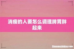 消瘦的人要怎么调理脾胃胖起来