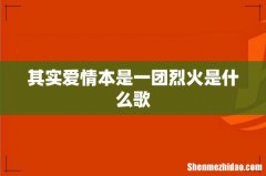 其实爱情本是一团烈火是什么歌