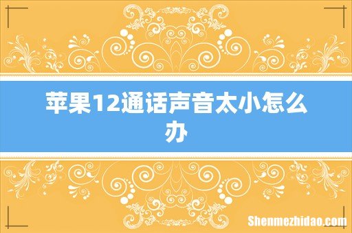 苹果12通话声音太小怎么办
