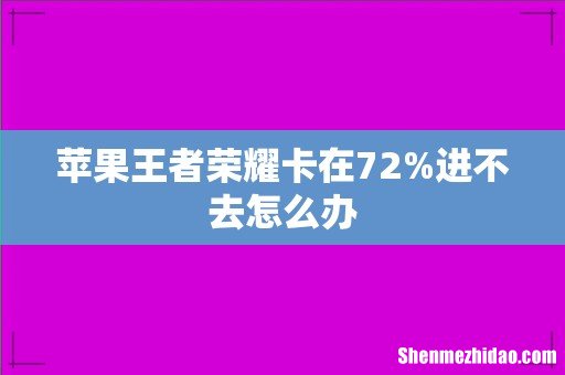 苹果王者荣耀卡在72%进不去怎么办